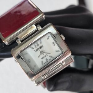 Kessaris Jc 610f Silver and Red Quartz Watch By Accutime